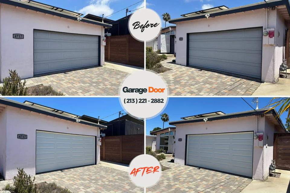 Before and after: garage door repair Depoe Bay, OR